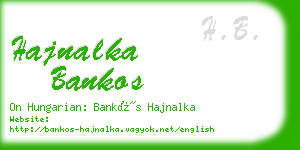 hajnalka bankos business card